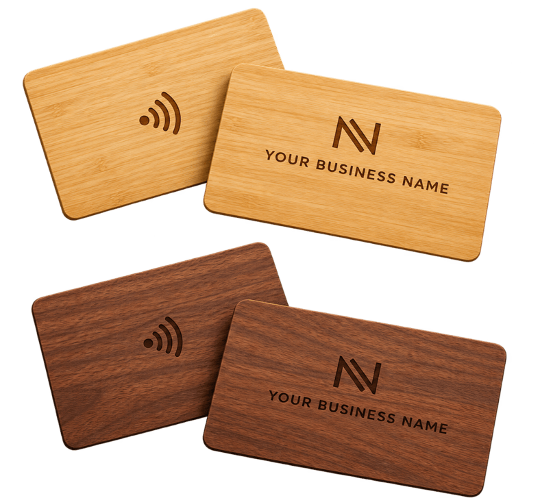Wooden NFC Business Card (Bamboo & Walnut)